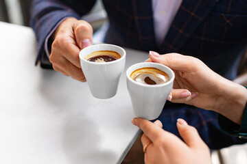 Colleagues during coffee break.