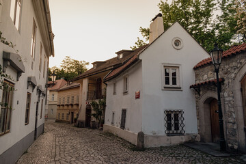 Narrow street in the Novy Svet area, Lesser town, Prague, Czech republic
