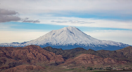 Breathtaking view of  Agri Dagi - Mount Ararat, Mount Ararat, the highest mountain in the...