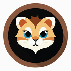 Cute lion vector illustration of icon