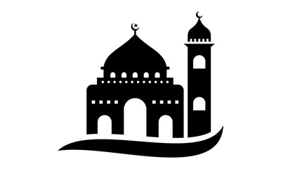 black mosque vector icon logo