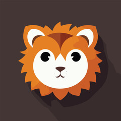 Cute lion vector illustration of icon