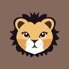 Cute lion vector illustration of icon