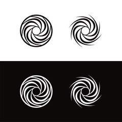 Black and white circle vector logo template  design