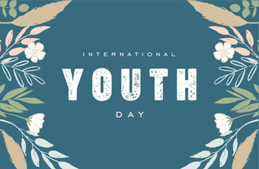 International youth day background template Holiday concept