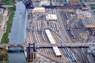 Fototapeta premium high altitude aerial views from skydeck willis tower chicago illinois