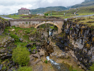 Historical Devil Bridge (Seytan Koprusu). Eastern Turkey. Muradiye - Van - TURKEY.