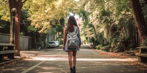 She was walked towards by a beautiful college girl - generative ai