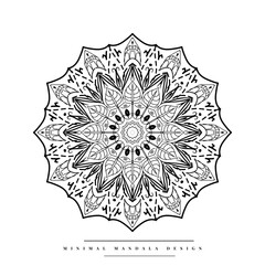 Arabesque mandala coloring page with nature-inspired elements
