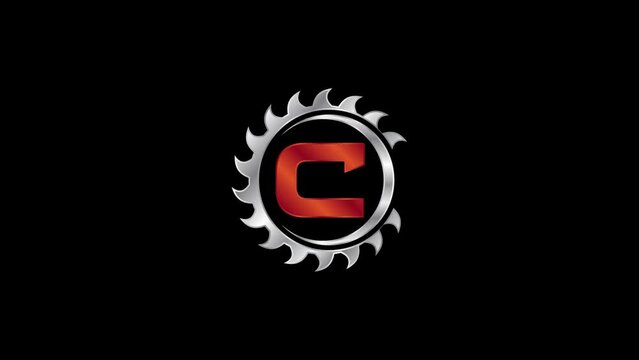 Animated Saw Blade Reveal Logo: Dynamic Construction Industry Intro with Metallic Effects
