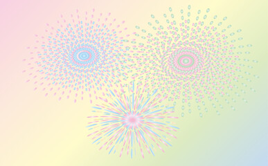 Fireworks in pastel colors