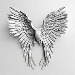 Highly detailed feather angel wings in white were created - generative ai.