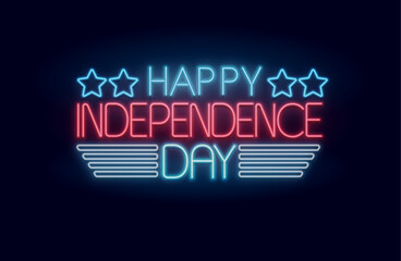 Neon Independence Day Banner