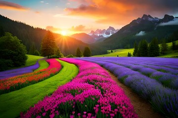 Fototapeta na wymiar Most Beautiful Spring Wallpapers, Forest And Backgrounds Generative Ai Technology