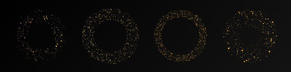 Abstract gold glowing halftone dotted background