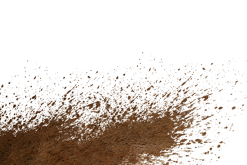 mud splash isolated transparency background..