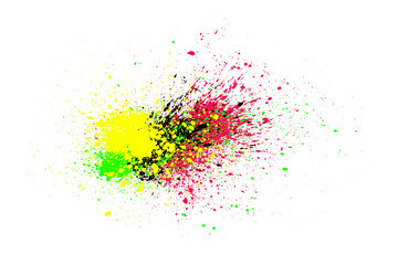 Ink splashes isolated transparency background..