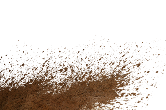 mud splash isolated transparency background..