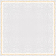 A square frame with a golden border White background Vector pattern background
