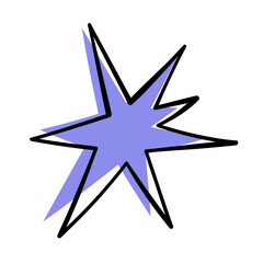 Abstract doodle star. Hand drawn simple stylized figure