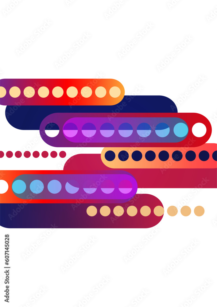 Poster abstract geometric colorful background with circles, rounded rectangles. graphic pattern of simple s