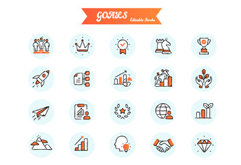 Goals - Hand drawn Icons.