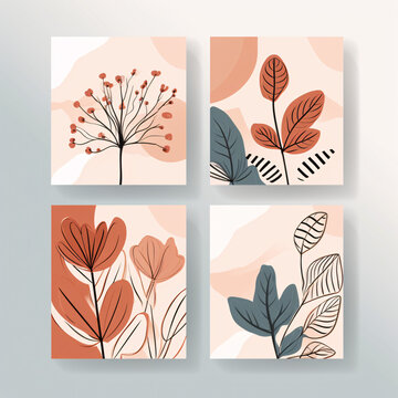 A design perfect for print, cover, wallpaper, or natural wall art, showcasing abstract plant art