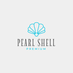 Creative beauty pearl shell jewelry logo design concept illustration idea