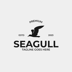 Creative seagull bird logo design concept illustration idea