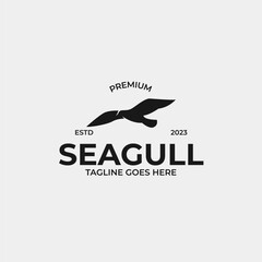 Creative seagull bird logo design concept illustration idea