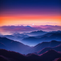 Fototapeta na wymiar Góry zachód słońca