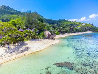 Foto op Canvas Aerial view of Anse Forbans shore in Mahe island © Gabriele Maltinti