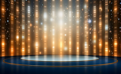 Illuminated Stage: Shining lights cascade over the stage, showcasing a captivating blend of indigo hues. Science-based aesthetics create vibrant backdrops, resulting in award-winning visual spectacles