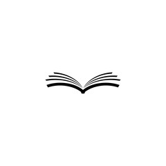 Open book sign icon or logo design isolated on white background