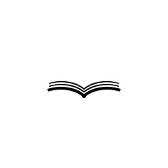 Open book sign icon or logo design isolated on white background