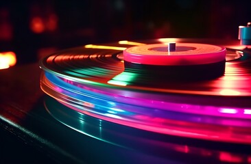 Fototapeta premium Vinyl player, generative AI