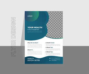 Health care flyer medical brochure design templates in A4 size. Vector illustrations pharmacy. 