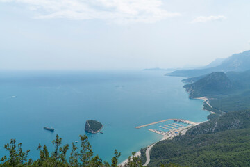 View of the sea from the top. Landscape from the tunektepe Antalya Türkiye