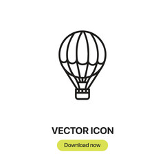 Obraz premium hot air balloon vector. Linear style sign for mobile concept and web design.hot air balloon symbol illustration. Pixel vector graphics - Vector