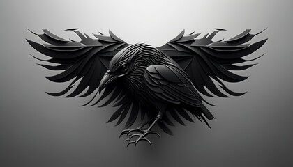 beautiful logo with a bird and feathers