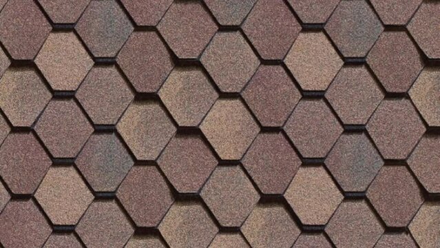 Brown geometric background hexagon with shadows and pronounced relief.