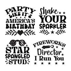 4th of July T-Shirt Design Bundle 