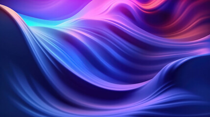Fototapeta na wymiar Abstract blue and purple liquid wavy shapes futuristic banner Generative AI