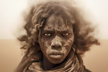 Desert Spirit: Sandstorm Carves Ancient Face.