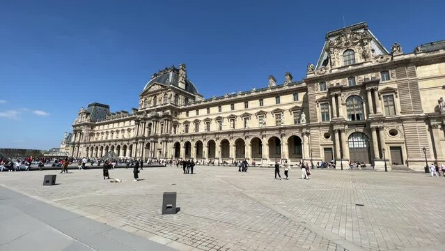 famous Paris Louvre palace outdoor view