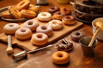 make donuts in the kitchen and stuff food photography