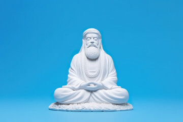 A statue of a man sitting in a lotus pose. Generative AI.