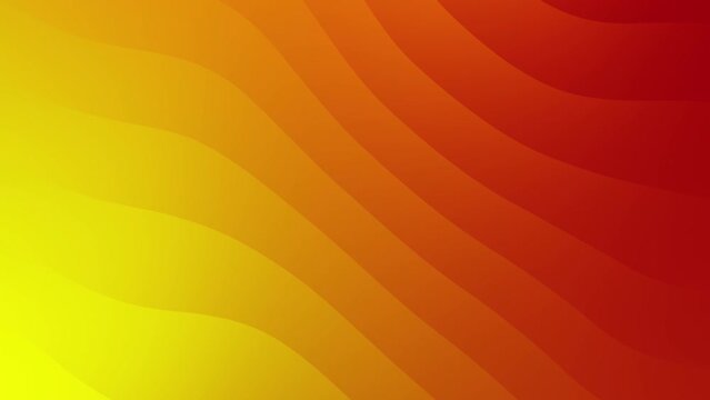 Animated background with linear waves with shades from light yellow to dark red.abstract red modern minimal geometric animated background.elegant waves motion.red orange and yellow background