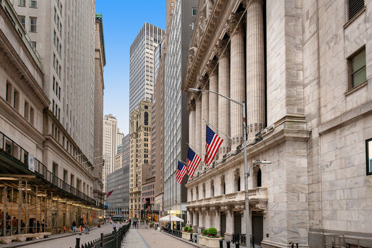 The New York Stock Exchange, in Wall street in Manhattan, New York City, USA