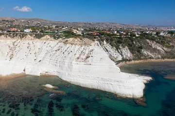 Acrylic kitchen splashbacks Scala dei Turchi, Sicily This aerial drone photo shows the famous white cliffs in Sicily. The cliffs are named Scala dei Turchi or in English Turkish Stairs. 